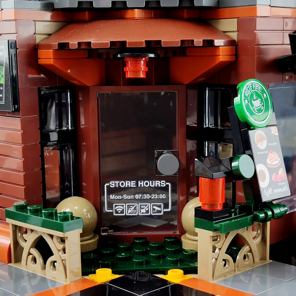 SEMBO 601093 Street View Casual Coffee House with Light MOC Building Block Toy from China