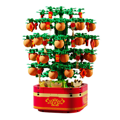 SEMBO 601145 New Year Orange Tree Light Music Box Building Block Toy 666PCS from China