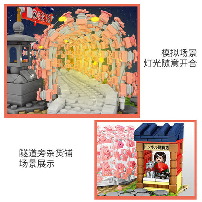 SEMBO 601148 Idea Japanese style cherry blossom scene building blocks 916pcs bricks from China