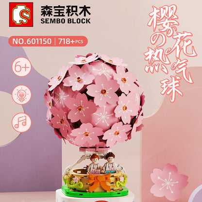 SEMBO 601150 idea Cherry blossom hot air balloon building blocks 718pcs bricks Toys For Gift from China