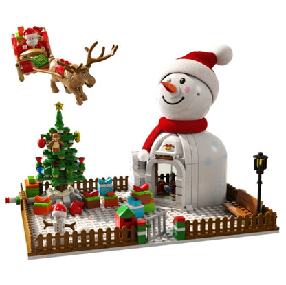 SEMBO 601156 Christmas Gift Light Version Snowman House Building Model Children Assembled Building Blocks 573pcs Bricks Toys  From China