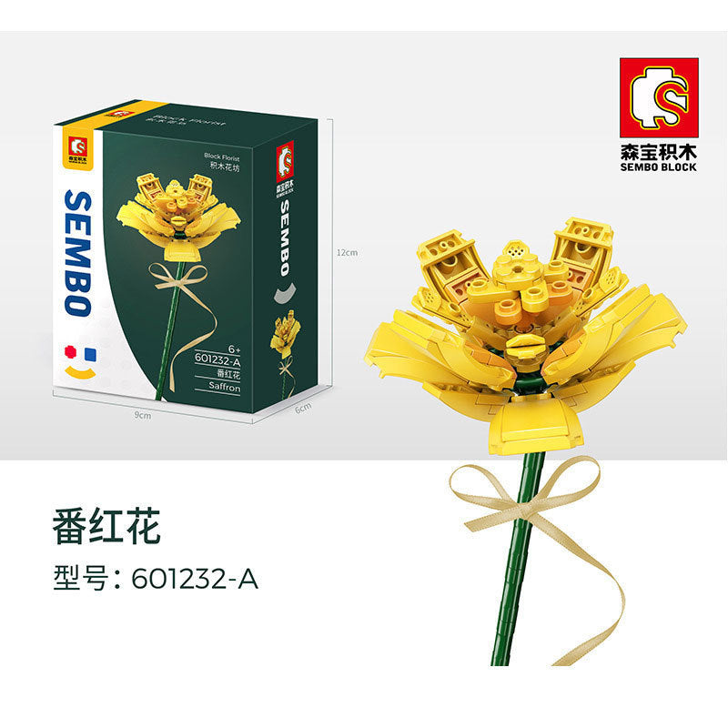 SEMBO 601232 Block Florist Series Saffron 3 Color Building Blocks 101pcs Bricks Toys Model From China
