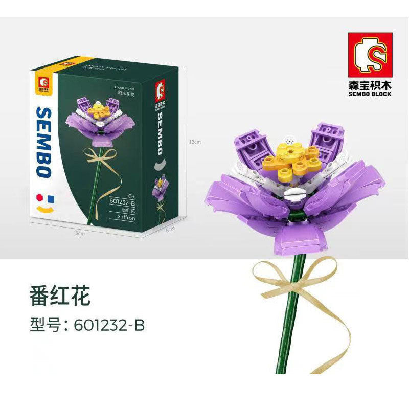 SEMBO 601232 Block Florist Series Saffron 3 Color Building Blocks 101pcs Bricks Toys Model From China