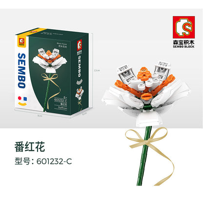 SEMBO 601232 Block Florist Series Saffron 3 Color Building Blocks 101pcs Bricks Toys Model From China
