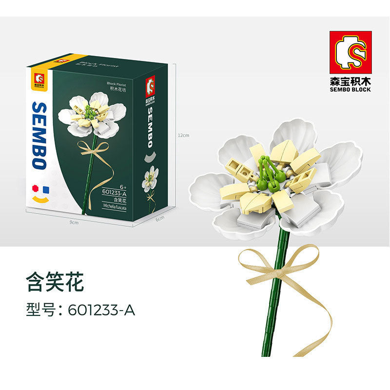 SEMBO  601233 Block Florist Series Michelia Fuscata Building Blocks 76pcs Bricks Toys Model From China