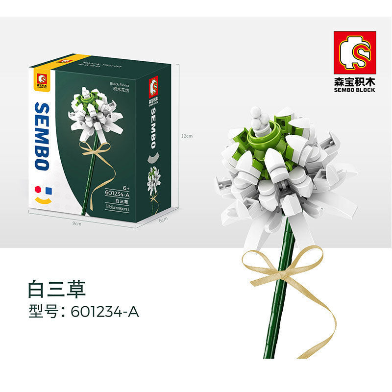 SEMBO 601234 Block Florist Series Trifolium Repens L Building Blocks 137pcs Bricks Toys model From China