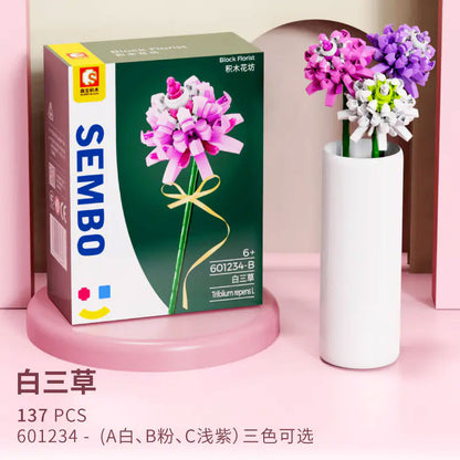 SEMBO 601234 Block Florist Series Trifolium Repens L Building Blocks 137pcs Bricks Toys model From China