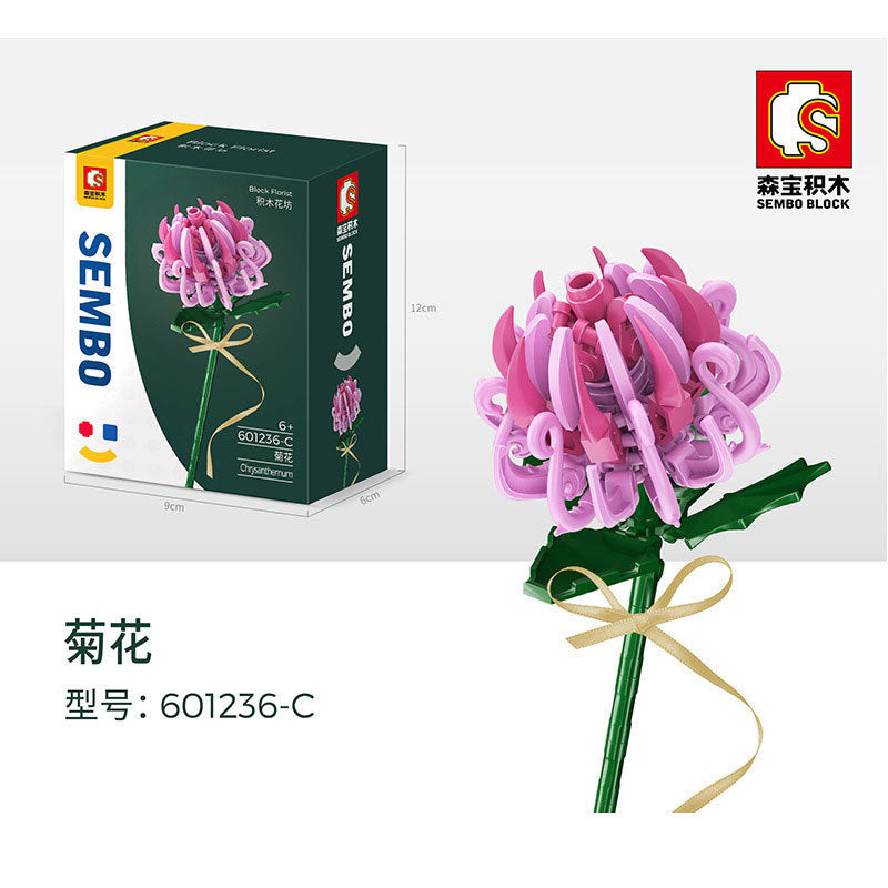 SEMBO 601236 Block Florist Series Chrysanthemum Building Blocks 96pcs Bricks Toys Model From China