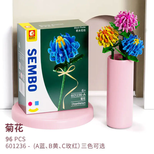 SEMBO 601236 Block Florist Series Chrysanthemum Building Blocks 96pcs Bricks Toys Model From China