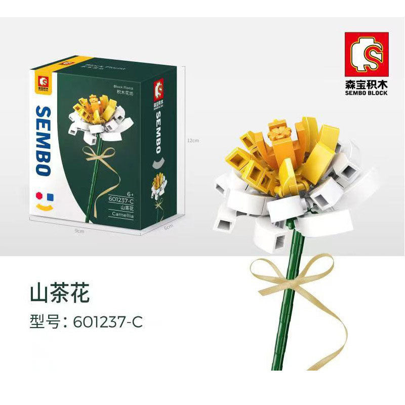 SEMBO 601237 Block Florist Series Camellia Building Blocks 84pcs Bricks Toys Model From China