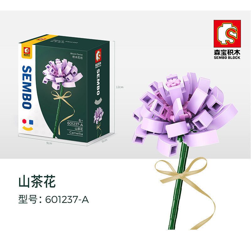 SEMBO 601237 Block Florist Series Camellia Building Blocks 84pcs Bricks Toys Model From China
