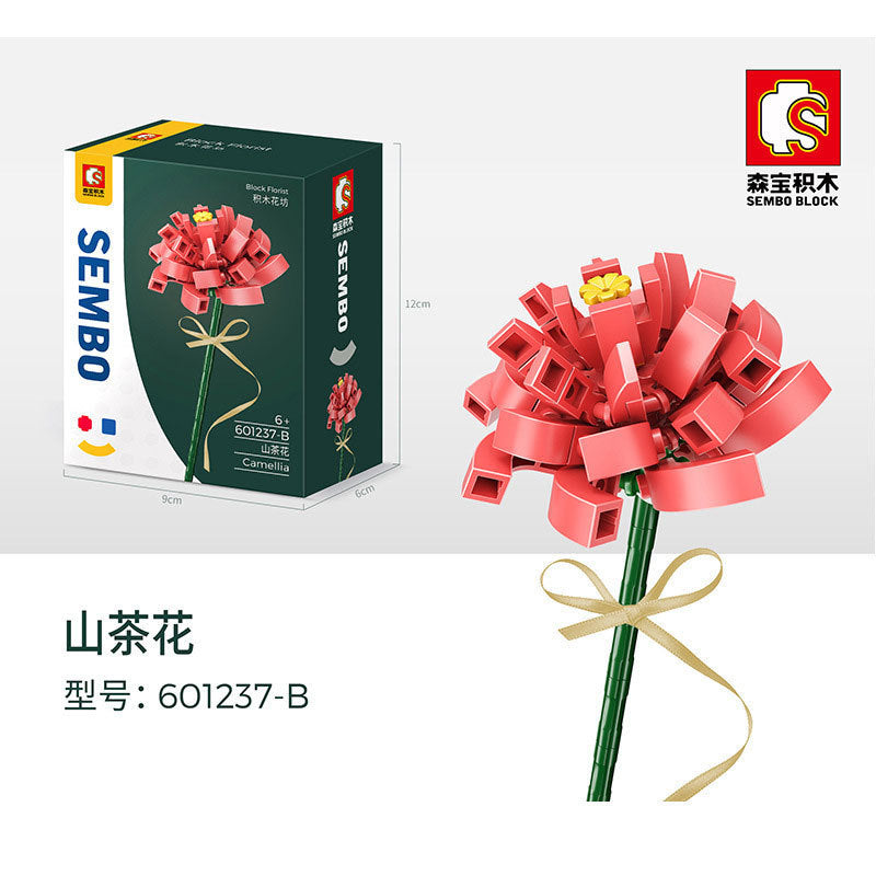 SEMBO 601237 Block Florist Series Camellia Building Blocks 84pcs Bricks Toys Model From China