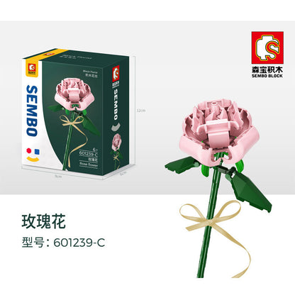 SEMBO 601239 Block Florist Series Rose Flower Building Blocks Bricks Toys Model From China