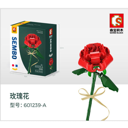 SEMBO 601239 Block Florist Series Rose Flower Building Blocks Bricks Toys Model From China