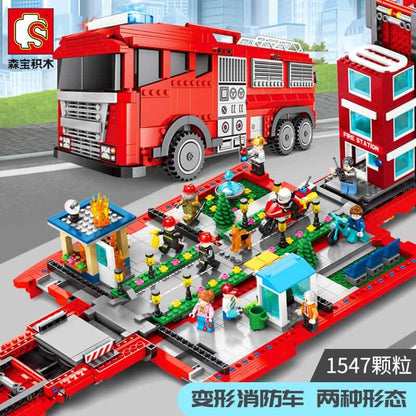 SEMBO 603063 Red miniature city fire truck