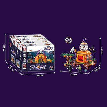 SEMBO 605017-20 Creator Halloween 4 in 1 pumpkin Car Building Blocks (Total 673pcs) Bricks Toys Gift From China Delivery.
