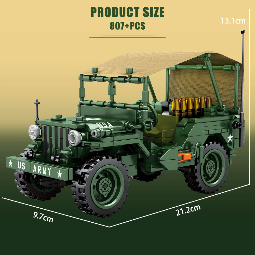 SEMBO 705805 Technic Racers Beijing Auto Museum Jeep Villys Building Blocks 807pcs Bricks Toys From China Delivery.