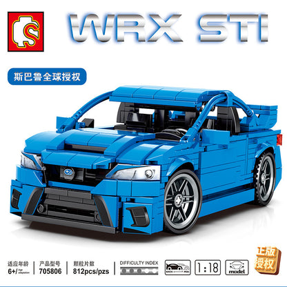 SEMBO 705806 Technic Subaru WRX STI 1:18 Building block sports car model 812pcs Toys For Gift from China