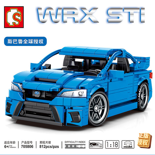 SEMBO 705806 Technic Subaru WRX STI 1:18 Building block sports car model 812pcs Toys For Gift from China