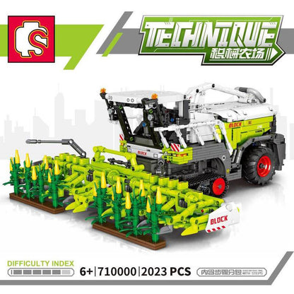 SEMBO 710000 Technical MOC Remote Control Technique Farm Harvester Model 2023pcs Bricks from China.