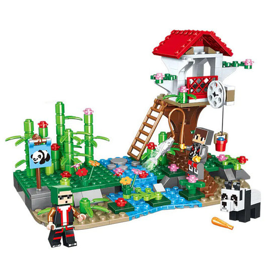 SX 1027 MOC My World Movie &amp; Game Panda Tree House Building blocks 243pcs bricks ship from China.
