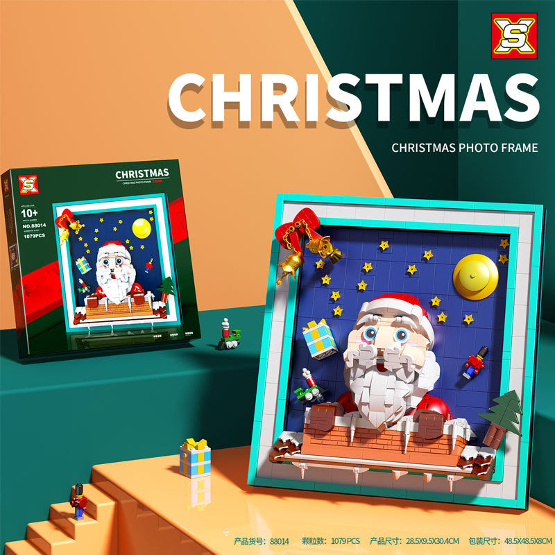SX 88014 Christmas Photo Frame Building Blocks 1070pcs Bricks Ship From China