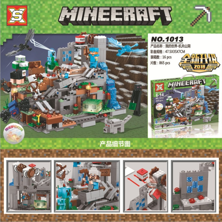 SX1013 865Pcs Minecraft Series Mechanical Cave Building Blocks Puzzle Assembling Children's Toy Building Blocks From China