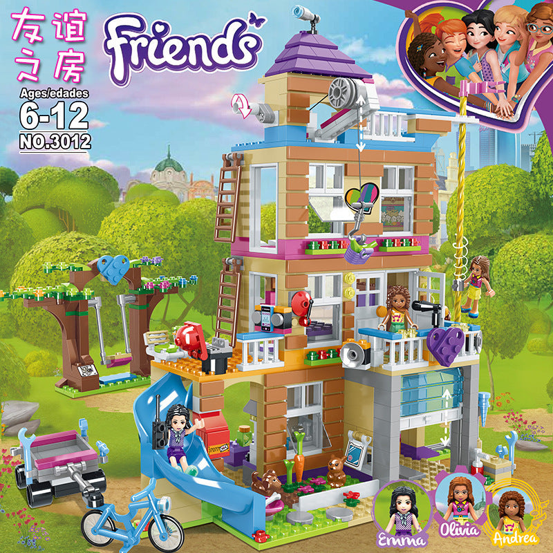 SX3012 Friendship Room Girl Puzzle Assembled Building Block Model Friendship House Toy 868pcs