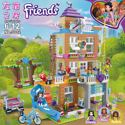 SX3012 Friendship Room Girl Puzzle Assembled Building Block Model Friendship House Toy 868pcs