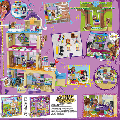 SX3012 Friendship Room Girl Puzzle Assembled Building Block Model Friendship House Toy 868pcs
