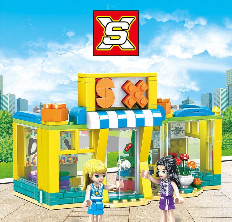 SX3051 297pcs Heart Lake City Building Block Experience Store Building Blocks Girl Toys Ship From China