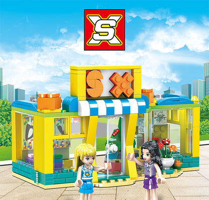 SX3051 297pcs Heart Lake City Building Block Experience Store Building Blocks Girl Toys Ship From China