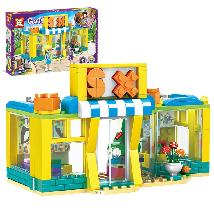 SX3051 297pcs Heart Lake City Building Block Experience Store Building Blocks Girl Toys Ship From China