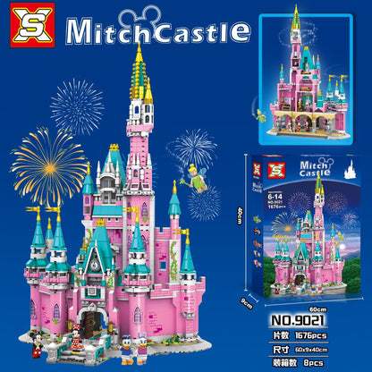 SX9021 1676pcs Pink Castle Paradise Building Block Toy From China