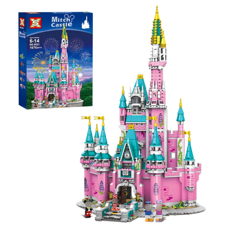 SX9021 1676pcs Pink Castle Paradise Building Block Toy From China
