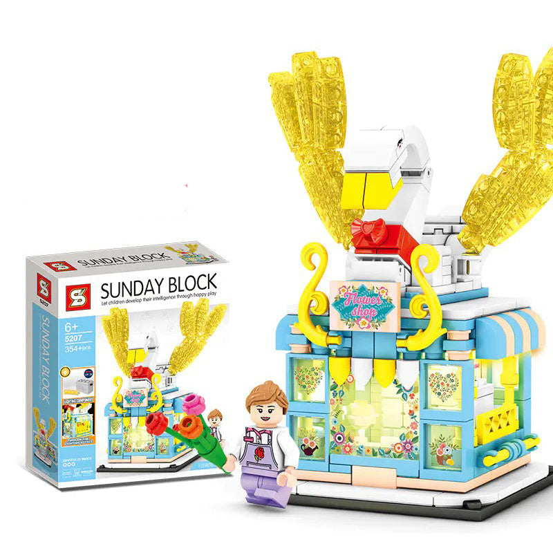 SY 5204 5205 5206 5207  City Lights Street View Building Blocks Toy From China