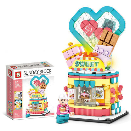 SY 5204 5205 5206 5207  City Lights Street View Building Blocks Toy From China