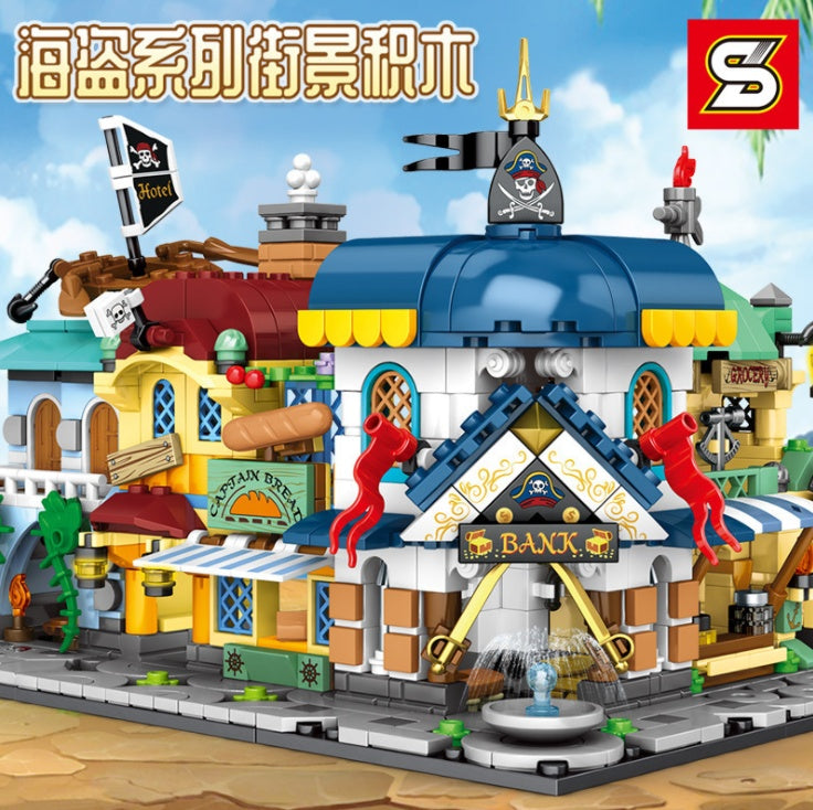 SY 5300 799+pcs Pirate Little Street Scene Building Blocks Toy From China