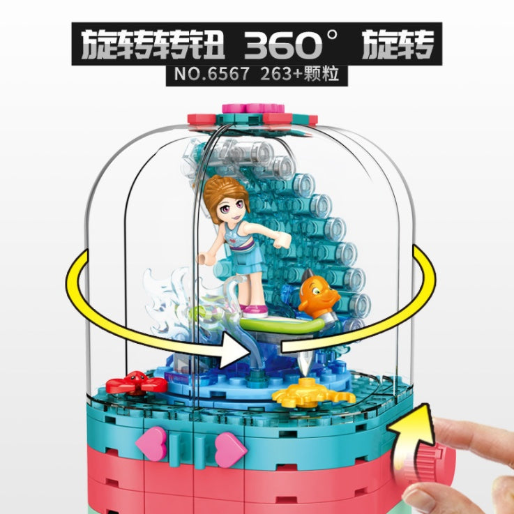 SY 6567 263pcs S-girl Surf Girl Light Spinning Box Building Blocks Toy From China