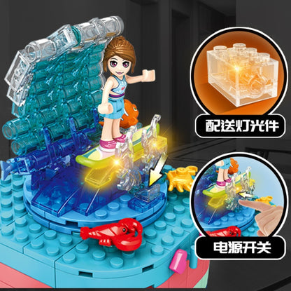 SY 6567 263pcs S-girl Surf Girl Light Spinning Box Building Blocks Toy From China