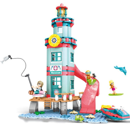 SY 6573 282pcs S-girl   Beach Rescue Hut Building Blocks Toy From China