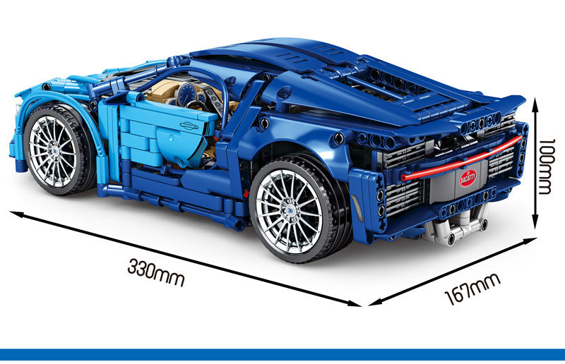 SY 8604 1220pcs Blue Bugatti 1:14 Sports Car Building Block Toy From China
