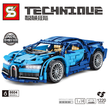 SY 8604 1220pcs Blue Bugatti 1:14 Sports Car Building Block Toy From China