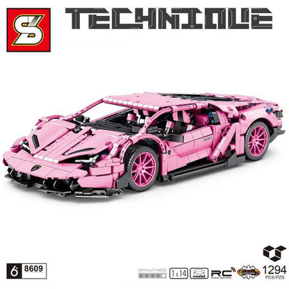 SY 8609 Technic Pink ‘Lamborghini’ Centenario building blocks 1294pcs bricks Toys For Gift from China