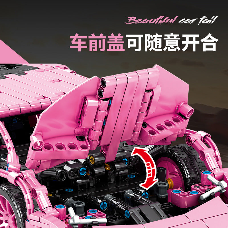 SY 8609 Technic Pink ‘Lamborghini’ Centenario building blocks 1294pcs bricks Toys For Gift from China