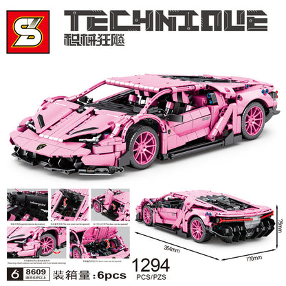 SY 8609 Technic Pink ‘Lamborghini’ Centenario building blocks 1294pcs bricks Toys For Gift from China