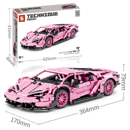 SY 8609 Technic Pink ‘Lamborghini’ Centenario building blocks 1294pcs bricks Toys For Gift from China