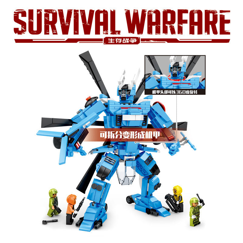 SY1565 Technic Survival Warfare H-92 Super Eagle helicopter building blocks 637pcs bricks Toys For Gift ship from China