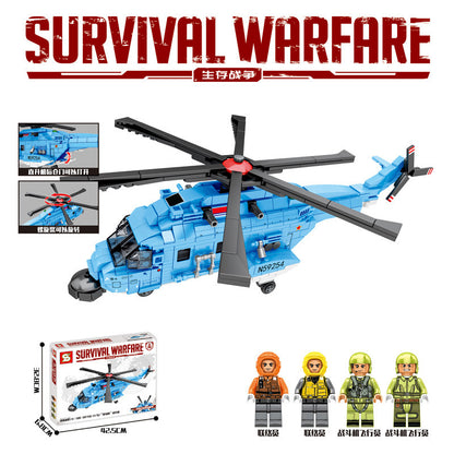 SY1565 Technic Survival Warfare H-92 Super Eagle helicopter building blocks 637pcs bricks Toys For Gift ship from China