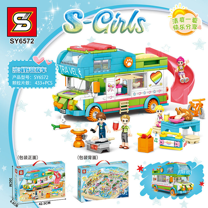 SY6572 S-girl Series Beach Camping Car Building Blocks 433Ppcs Toy From China